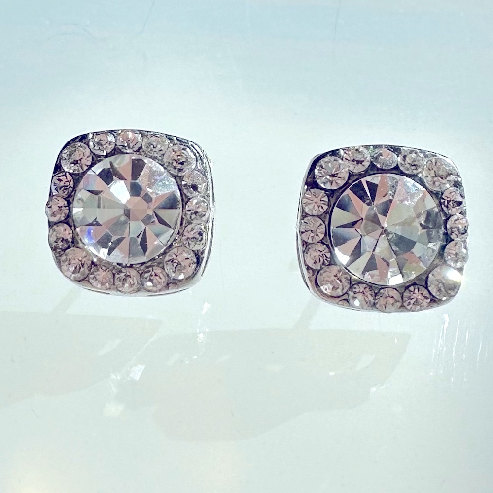 Elegant Sparkle & Silver Stud Earrings